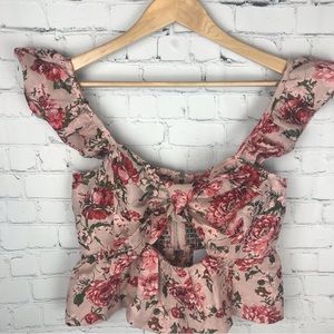 NWT En Saison Tapestry Brocade Floral Halter Top